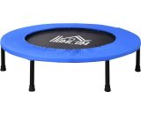 HOMCOM Trampoline Aerobic Rebounder Indoor Outdoor Fitness Round Jumper 91cm, Compact, w/ Sponge Edge, Blue