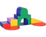 HOMCOM 7-piece Soft Play, Climb and Crawl Foam, Toddler Stairs and Ramp, Colourful Kids' Educational Software, Activity Toys for Baby Preschooler - Multicoloured