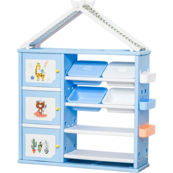 HOMCOM Kids Storage Unit Toy Box Organiser Book Shelf w/ shelves storage cabinets storage boxes & storage baskets | Aosom Ireland
