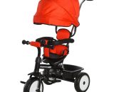 HOMCOM Qaba/HOMCOM Baby Tricycle 2 In 1 Stroller/ Kid Trike w/Parent Push Handle Adjustable Canopy Detachable Guardrail Safety Belt|Aosom Ireland