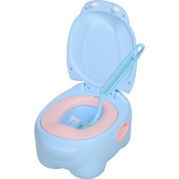 HOMCOM Portable Baby Potty Kids Children Training Toilet Chair Toddler Trainer Stool with Cushion 6 Months - 6 Years Blue | Aosom Ireland