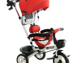 HOMCOM 4-in-1 Baby Tricycle Stroller Kids Folding Trike Detachable Canopy Pushing Handle Learning Bike Ride On Red | Aosom Ireland