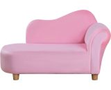 HOMCOM Children Sofa kids sofa bed Kids Chaise Lounge Sofa Day Bed Couch Seat Children Velvet Chair Set Armchair - Pink|Aosom Ireland